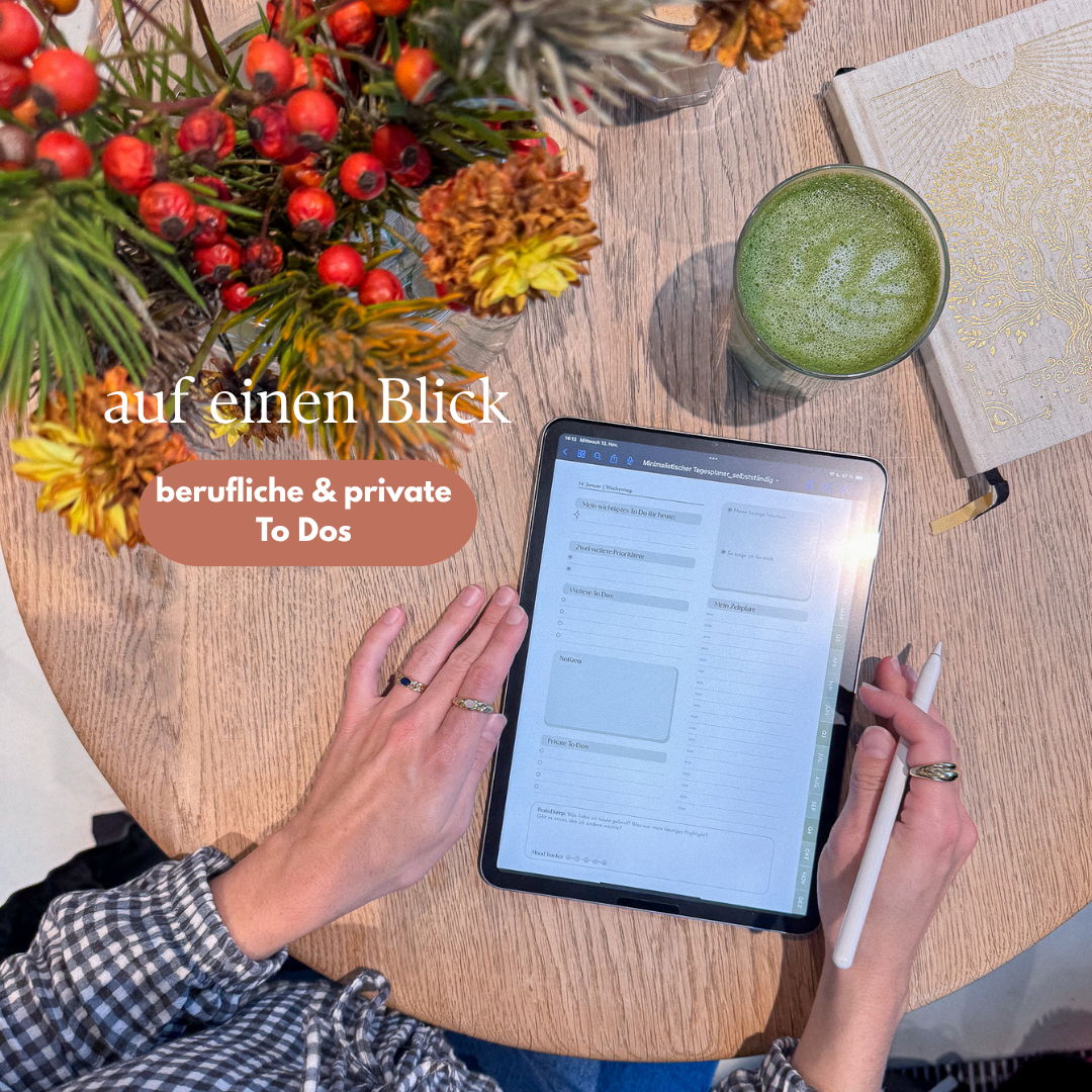 Minimalistischer Tagesplaner für Selbstständige (digital)